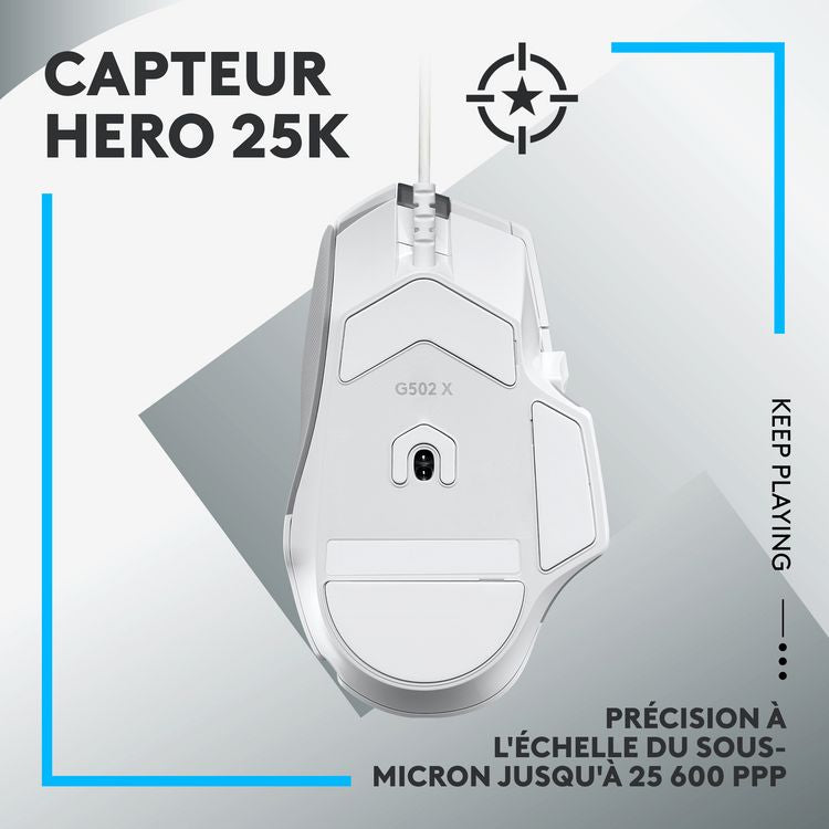 Souris Logitech G G502X Blanc